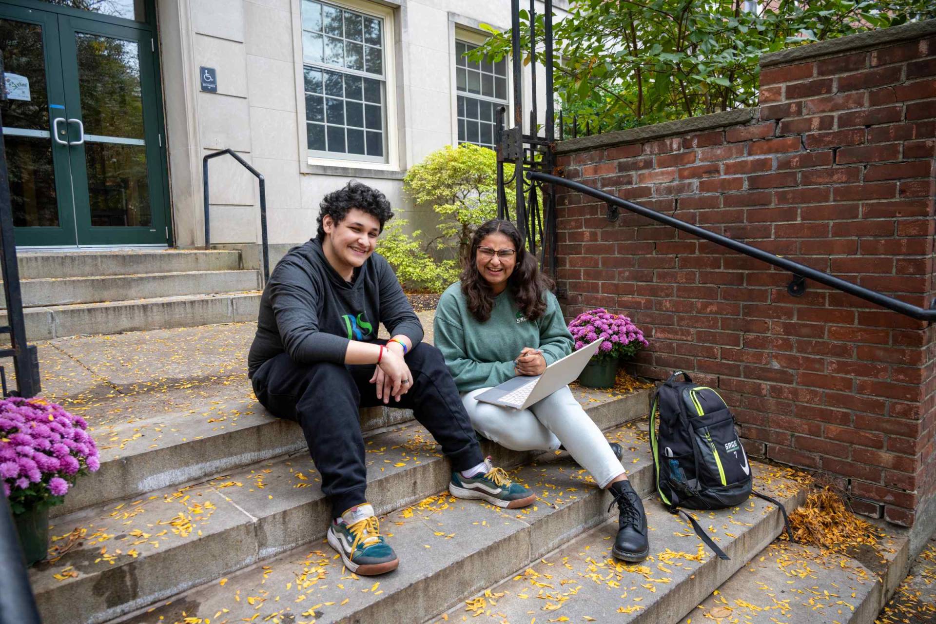 Students Outside Meuller Science Building